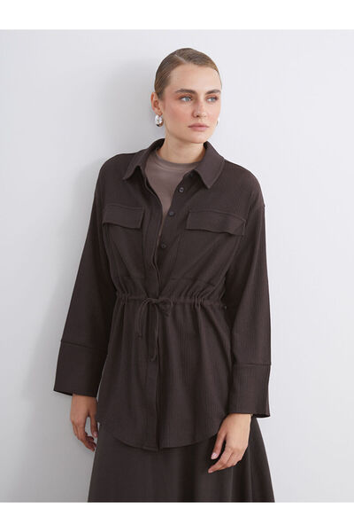 LC Waikiki Brown Textured Women's Shirt Tunic