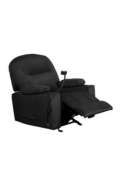 Lazy Vibes Puffy Velvet Recliner Lounge Chair with Cup & Phone Holder|Rocking, 100x84x101 cm