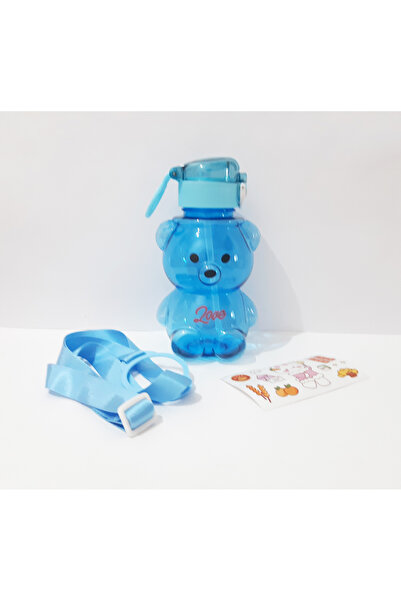 renkli çiçekler 750 ml Water Bottle for School Water Bottle with Teddy Bear Model