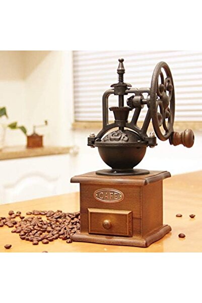 unbranded Hand Coffee Grinder Machine with Antique Design - Wood Color