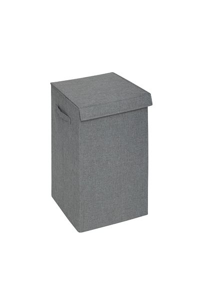 5five Simple Smart Concrete Gray laundry basket, polyester, 37 x 36.5 x H 60 cm, 74 liters, 2 compartments