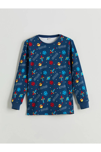 LC Waikiki Lcw dreamnavy blue Printed boy's pajama set