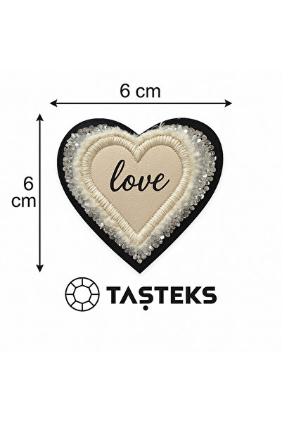 Taşteks Taşlı Ütülenebilen veya Sticker Olarak Kullanılabilen Love Yazılı Kal...