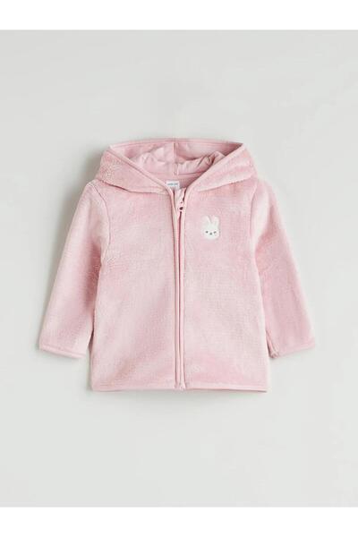 LC Waikiki Lcw Hooded Plush Baby Girl Cardigan and Pants 2-Piece (W5)