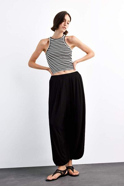 DeFacto New Season Baggy Fit Regular Waist Jogger Leg Ankle Length Modal Trousers