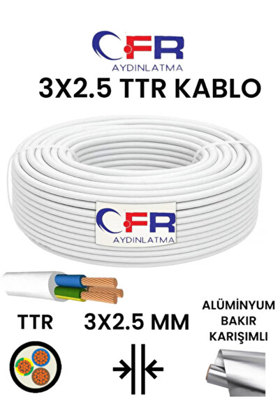 CFR LED AYDINLATMA 3X2.5 TTR Çok telli Elektrik Tesisat Kablosu 5,10,15,20,25,30,50,100 MT