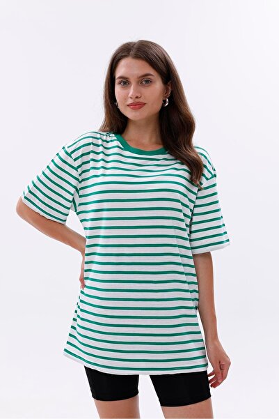 Nemonti Γυναικείο μπλουζάκι με ρίγες oversized