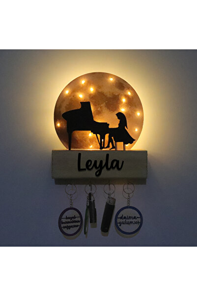 Lucenda Işıklı Pleksi Dolunay Kişiselleştirilebilir Biblo Talento Piyano Çala...