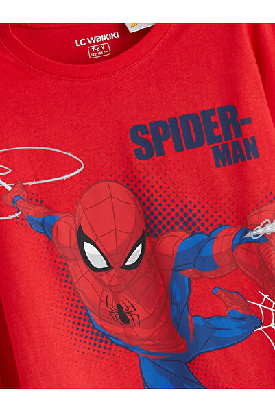 LC Waikiki LCW KidsKirmizi Bisiklet Yaka Spider-man Baskılı Erkek Çocuk Pijama Takımı