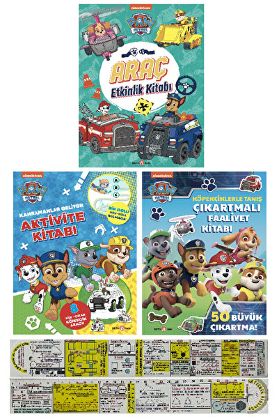 Beta Kitap Paw Patrol Çıkartmalı Etkinlik Kitapları 3'lü Set + Mat. Öğreten C...