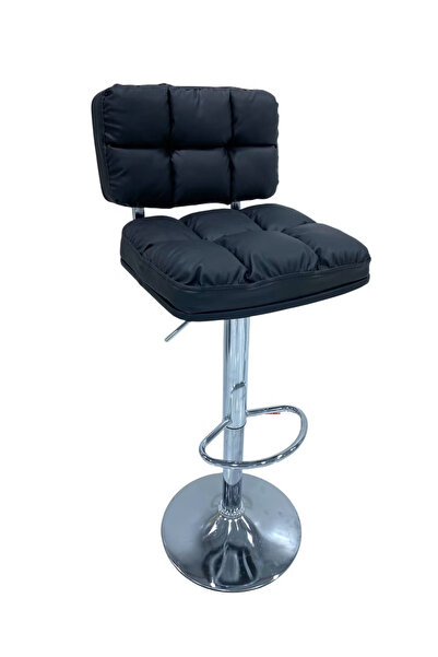 rexa كرسي بار جلدي رمادي غامق – ١٠١×٤٢×٣٦ سم