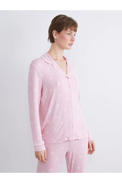 LC Waikiki طقم بيجامة نسائي من LCW DREAMPink Collar مطبوع