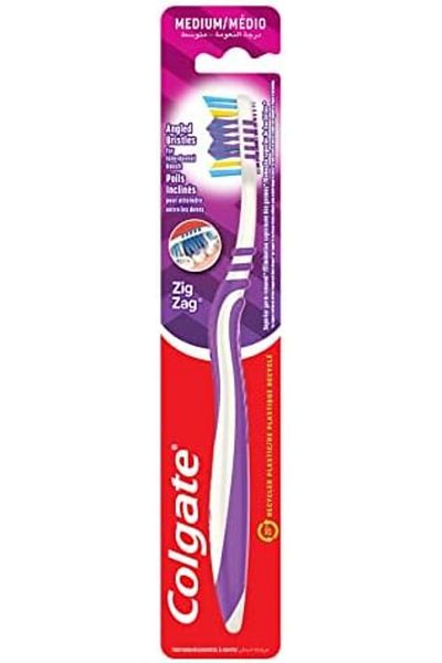 Colgate Zigzag Flexible Tongue Cleaner Toothbrush, M Size, Various Colors, Manual, Adult