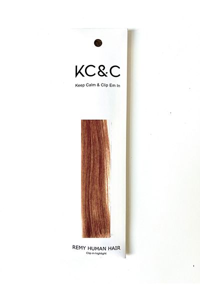 keep calm Cowboy Copper Highlight Clip-in Extensions Luxury Remy Hair - Single