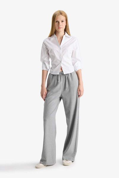 DeFacto New Season Coool Wide Leg Lace-Up Regular Waist Trousers