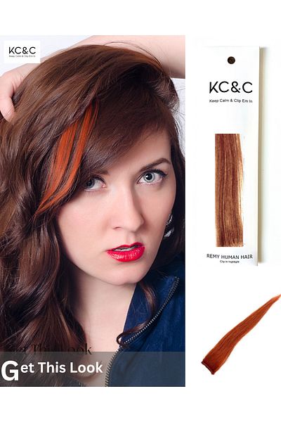 keep calm Cowboy Copper Highlight Clip-in Extensions Luxury Remy Hair - Single