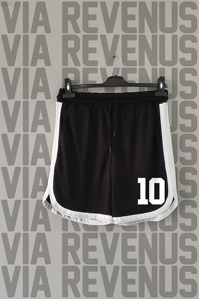 Vordevia Number 10 Printed Jersey Sports Training Shorts with Piping Detail