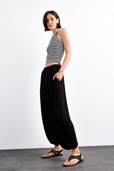 DeFacto New Season Baggy Fit Regular Waist Jogger Leg Ankle Length Modal Trousers