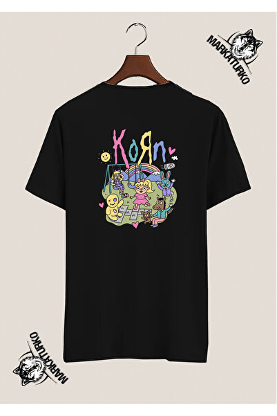 MarkaTurko Korn Special Design Back Printed Black Tshirt 7146-46