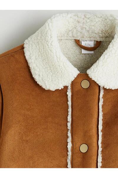 LC Waikiki LCW Gömlek Yaka Süet Kız Çocuk Mont (W5)