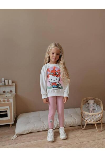 YİGİT BUTİK Girls' Bottom Top Set with Character Pattern Long Sleeve Leggings