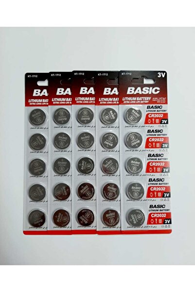BASIC بطارية ليثيوم طويلة العمر CR2032، 3 فولت، 25 قطعة من البطاريات في العبوة