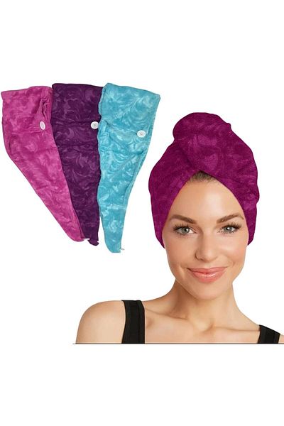 JUWSPORT Microfiber Hair Towel for Curly Hair, Fast Absorbent for Women, Suitable for Long Hair, Multiple Colors