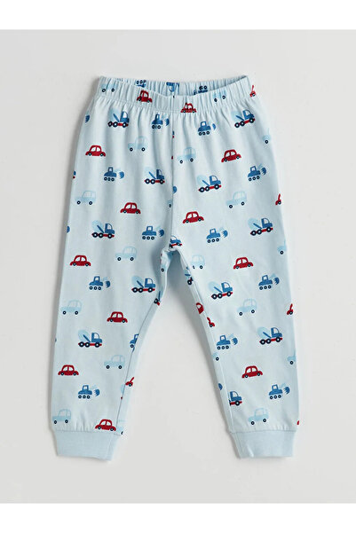 LC Waikiki LCW babyMavi Bisiklet Yaka Baskılı Erkek Bebek Pijama Takımı