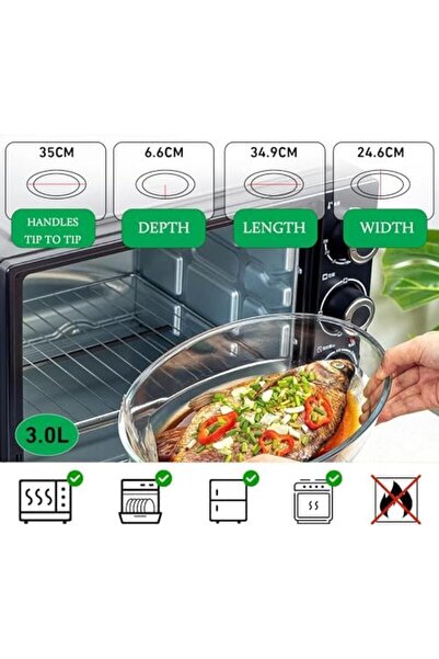 cc bin shihon Heat-Resistant Glass Oven Trays from Suretex | Transparent Glass Baking Trays Set | Safe for Oven an