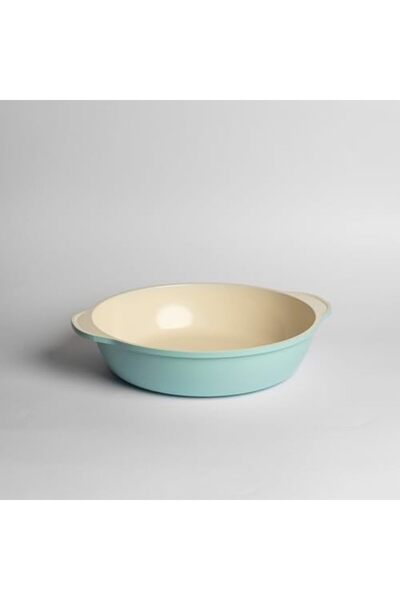 mastergold Round Oven Pan Made in Korea with Non-Stick Ceramic Coating and Side Handles | High-Quality Cast Alu
