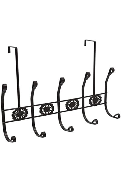 Aux Over the Door Hanger from - 10 Hooks for Towels, Clothes, Hats, Bags - Black