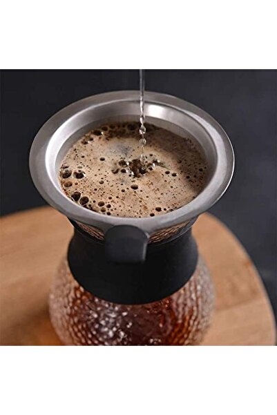 cc bin shihon MN Drip Coffee Pot Borosilicate Glass Heat Resistant Stainless Steel Filter | Coffee Maker | Chemex