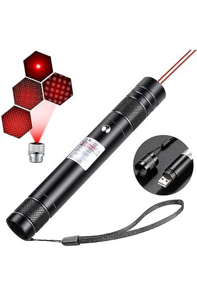 Generic High Power Red Laser Pointer Pen, Tactical Rechargeable Pointer, Interactive Cat Laser Toy with USB
