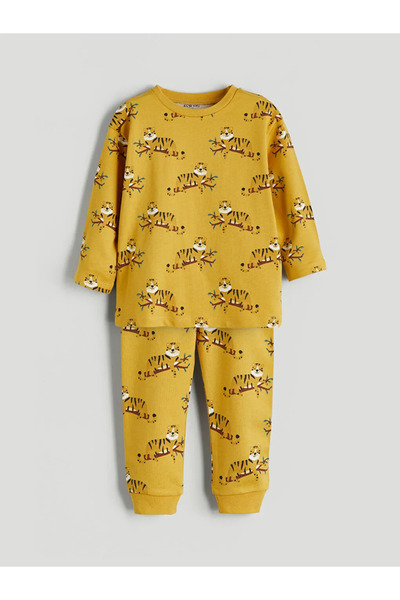 LC Waikiki Lc Waikikisari Crew Neck Printed Baby Boy Pajama Set
