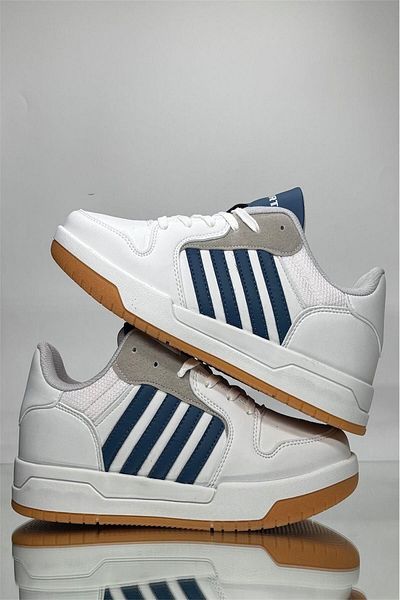 ALTUNTAŞ Women - Men Seasonal Non-Slip Comfortable Sole Lace-Up Sneaker Sports Shoes White Blue