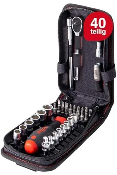 wiha Toolkit 44684 - 41-piece 1/4 Inch Set with Practical Belt Bag
