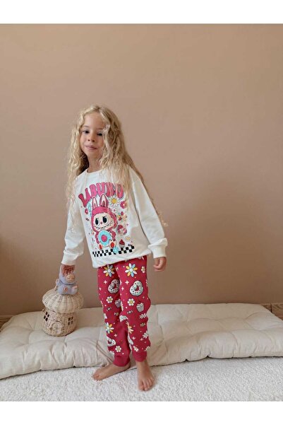 WİKİBOOM LABUBU BASKILI KIRMIZI EŞOFMAN TAKIMI