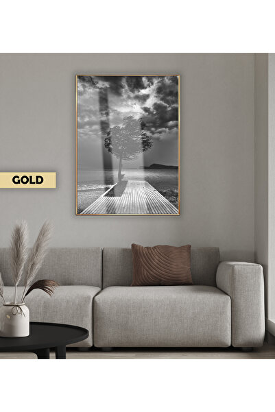 Harikabirev HARİKABİREV | MODEL DE MARE ȘI PĂRĂTĂ NEGRU-ALB | TABLA DE STICLA...