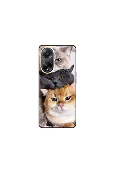 Atlas Προσαρμοσμένη θήκη και μεμβράνη σιλικόνης OPPO Reno8 T, Γάτες, πολύχρωμ...