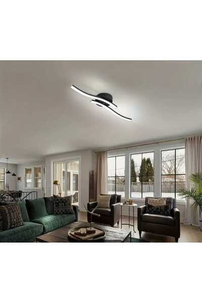 Marsel Lighting MARSEL 2Lİ Model Siyah Led Tavan Işığı Oturma Odası,yatak Odası, Mutfak Ve Ofis Şık Avize