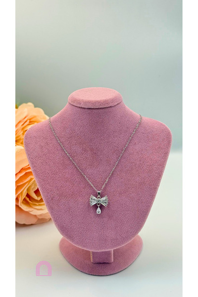 Moond Accessories قلادة من الفضة موديل شريط فولاذي