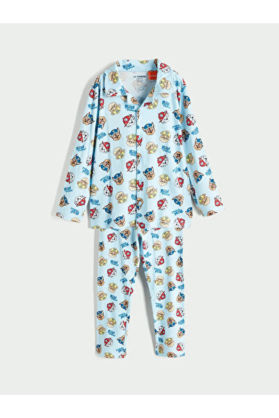 LC Waikiki Set de pijamale pentru băieți cu imprimeu LCW KidsBlue Paw Patrol