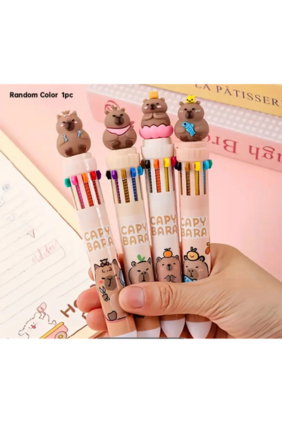 MODA 1 قطعة قلم كابيبارا و10 أحبار ملونة