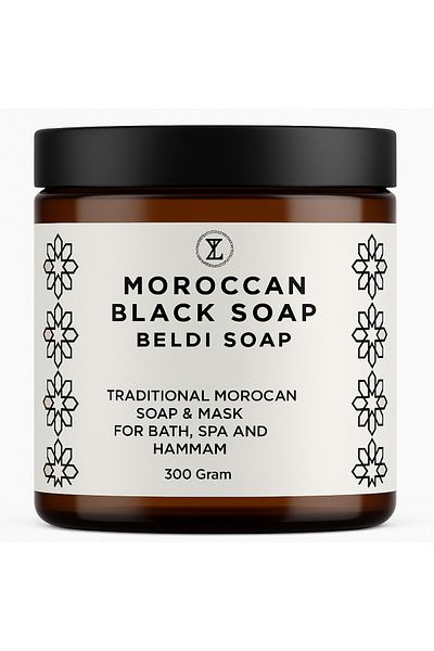 VİSKOYAT Moroccan Black Soap 300g – 100% Natural Spa, Turkish Bath Body Peeling Soap Without Additives