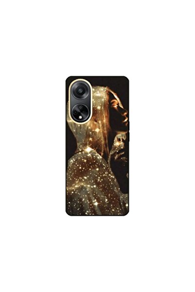 Atlas Husa personalizata si Folie de Silicon OPPO A17, Golden Girl, multicolo...