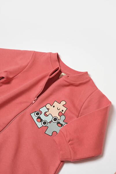 Magu Unisex Baby Cotton Puzzle Patterned Jumpsuit