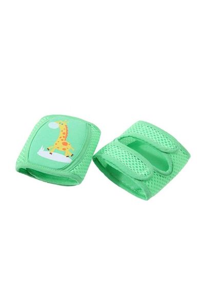 SSMEDIA Set 2 pieces non-slip and protective knee pads for babies - GREEN, giraffe