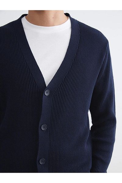 LC Waikiki Ανδρική πλεκτή ζακέτα με λαιμόκοψη V Standard Fit (W5)