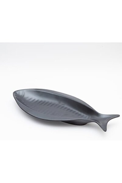 cc bin shihon MN Premium Melamine Matte Black Fish & Seafood Serving Plate