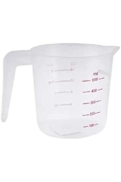 Generic Transparent/Red Acrylic Liquid Measuring Cup 500ml